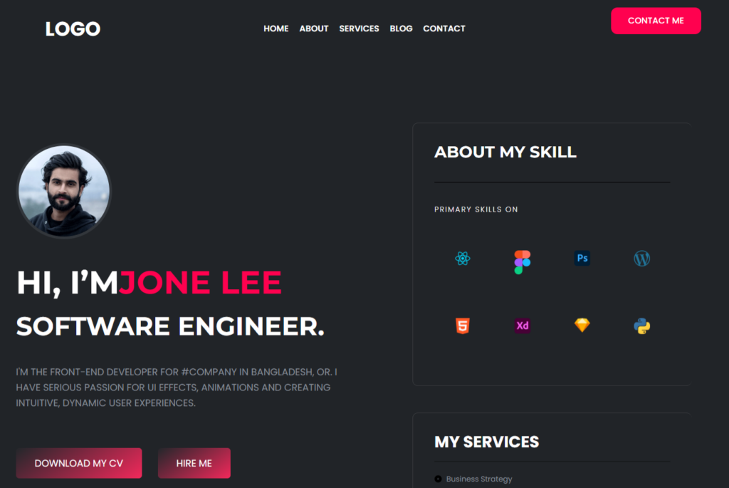 Web-Template/h2, portfolio/h1